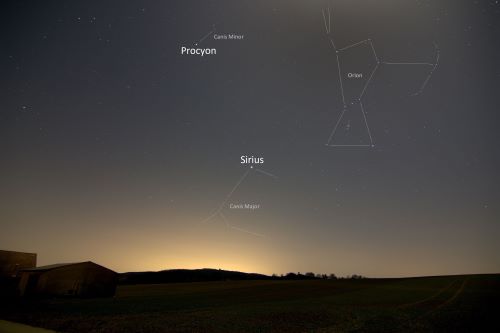 Nightscape Sirius Prokyon Orion